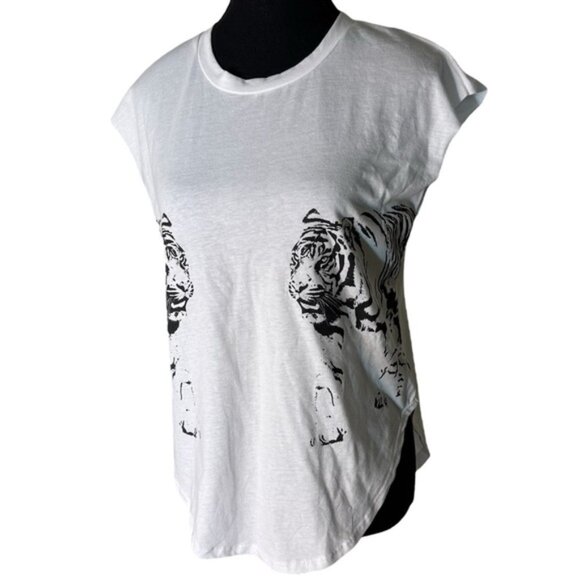 SIGNORELLI New With Tags Tiger Tee Tank Sleeveless T Shirt White Black Tattoo - Picture 2 of 13